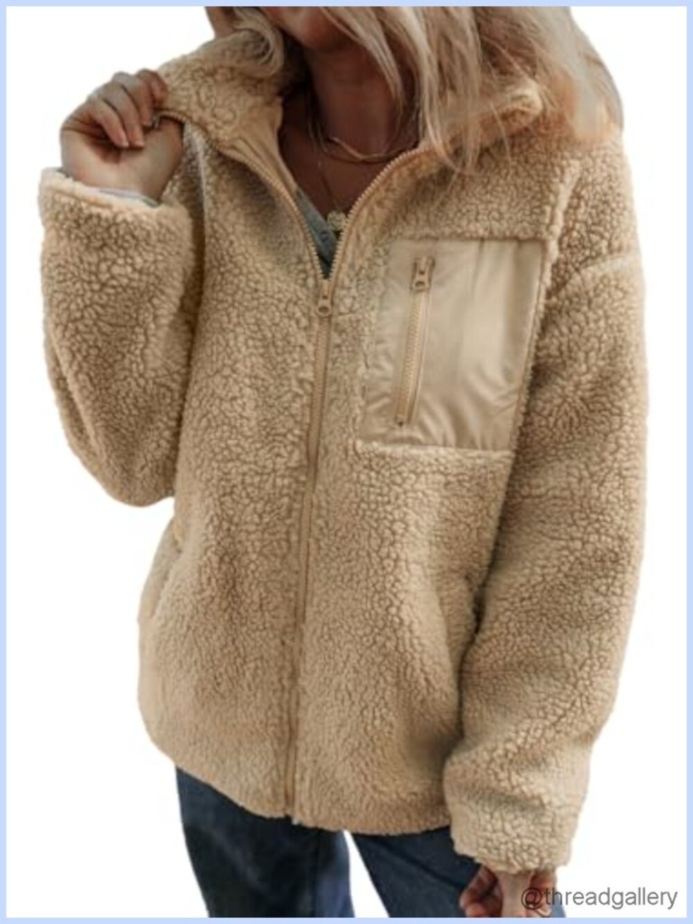 Dokotoo Womens Fleece Teddy Jacket Long Sleeve Zip Warm Coat